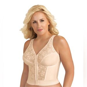 NWOT- Exquisite Wire Free Front Close Retro Styled Long Line Bra